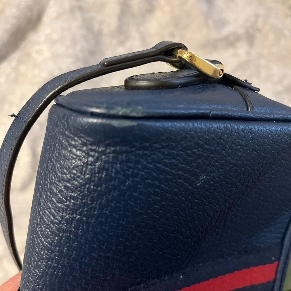 Gucci Blue Crossbody Bag with Red and Black Stripe - Picture 5 of 10